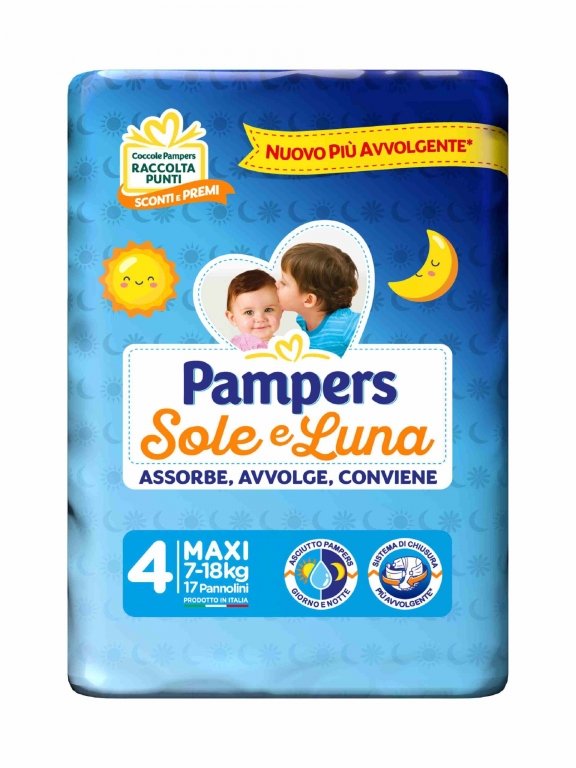PANNOLNO PAMPERS SOLE&LUNA MAXIx17